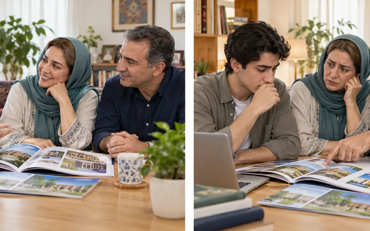 مقایسه حمایت والدین با فشار خانواده در تصمیم‌گیری برای انتخاب رشته