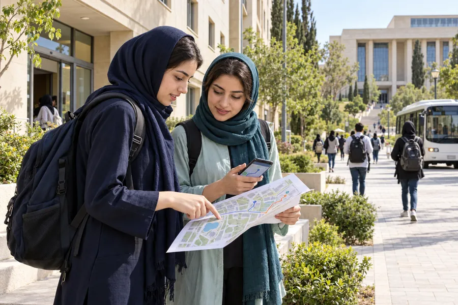 بررسی شرایط خوابگاه و مسیر دسترسی به دانشگاه
